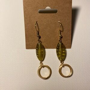 Handmade Glass Bead and Wire Earrings